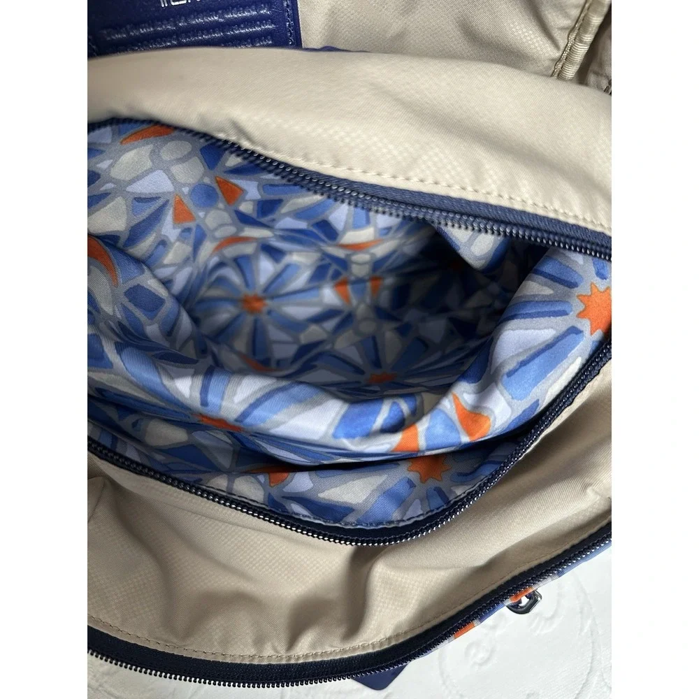 TUMI Voyageur Halle Blue & Cayenne Tile Backpack Women's Bags & Handbags Auth.